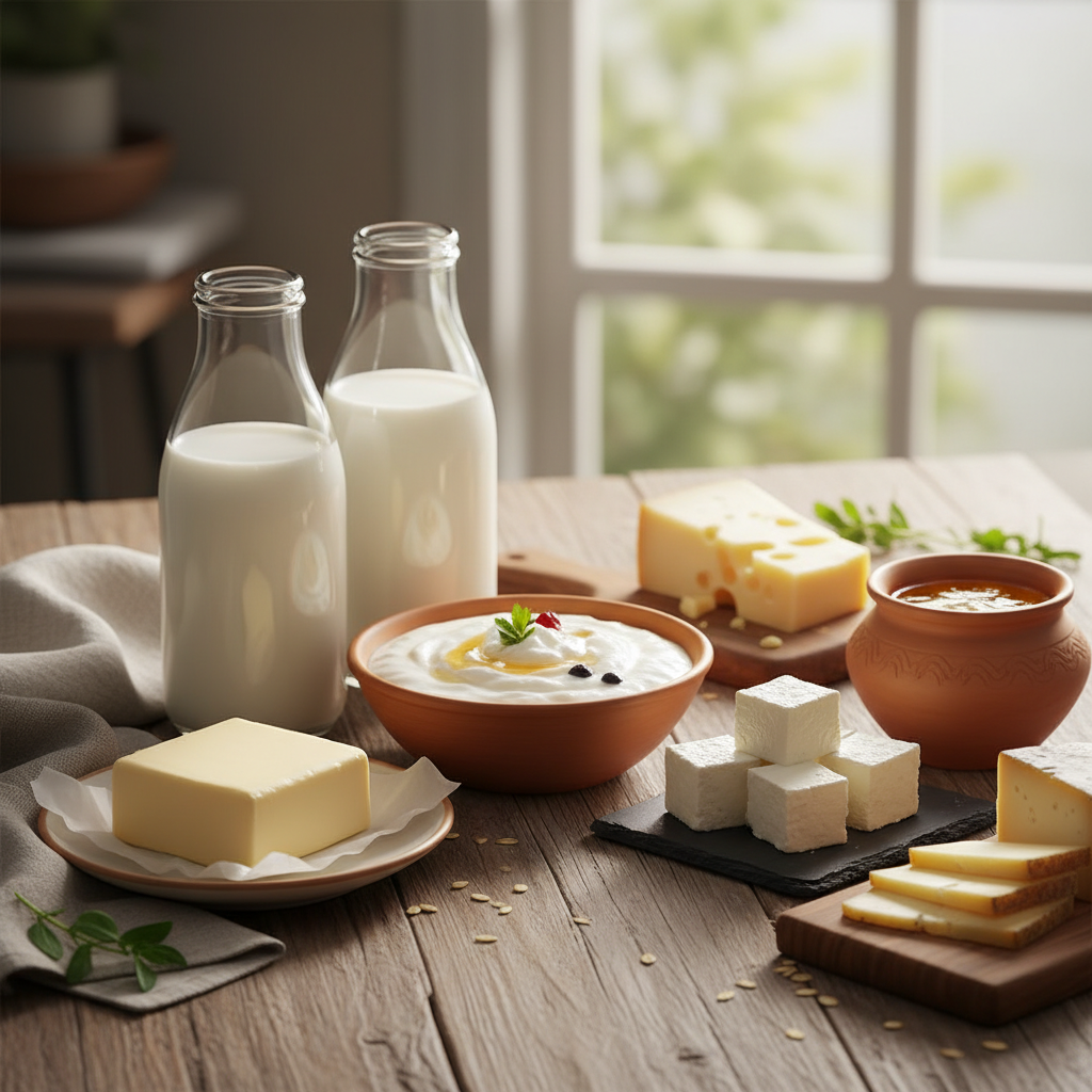 Fresh organic dairy products